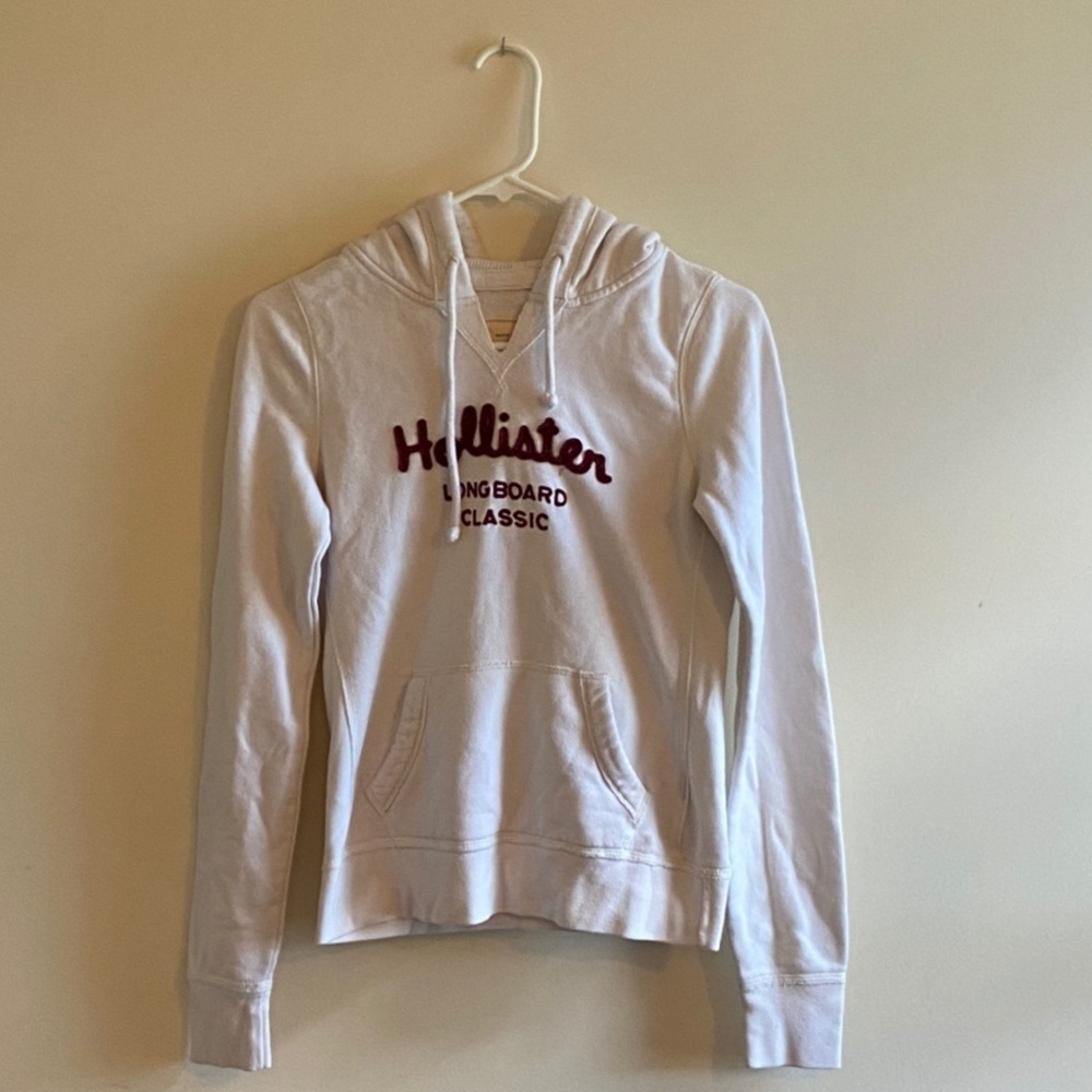 Hollister Long Board Classic maroon & white hoodie